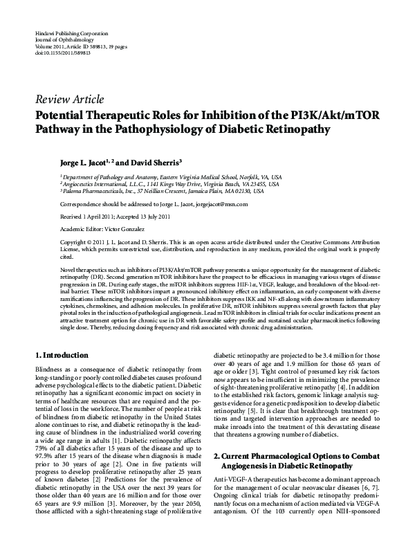(PDF) Potential Therapeutic Roles for Inhibition of the PI3K/Akt/mTOR ...