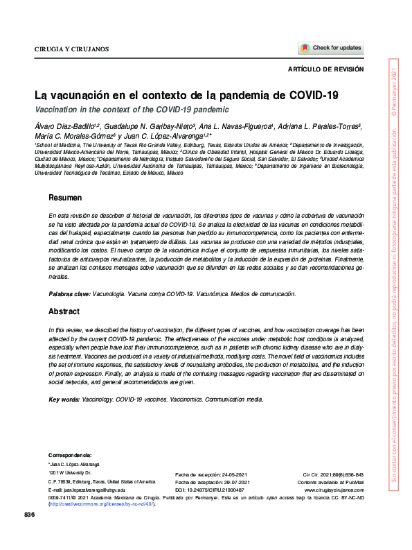 (PDF) La vacunación en el contexto de la pandemia de COVID-19