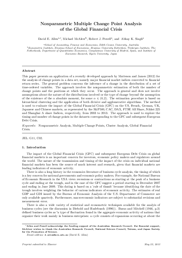 (PDF) Nonparametric Multiple Change Point Analysis of the Global ...