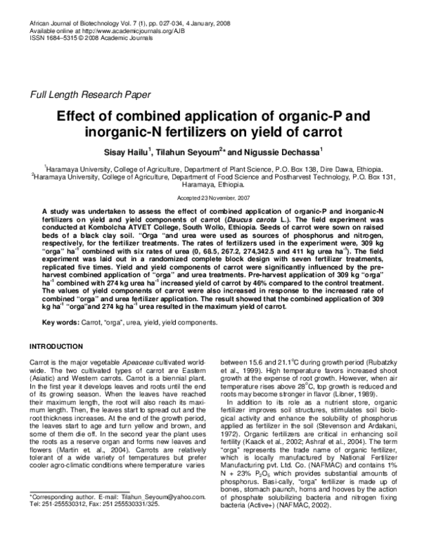 (PDF) Effect of combined application of organic-P and inorganic-N ...