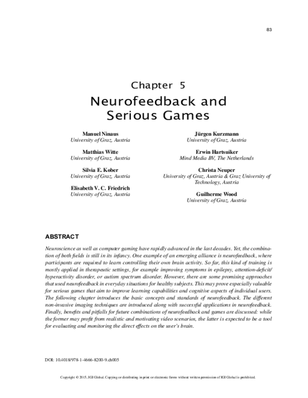 (PDF) Neurofeedback and Serious Games