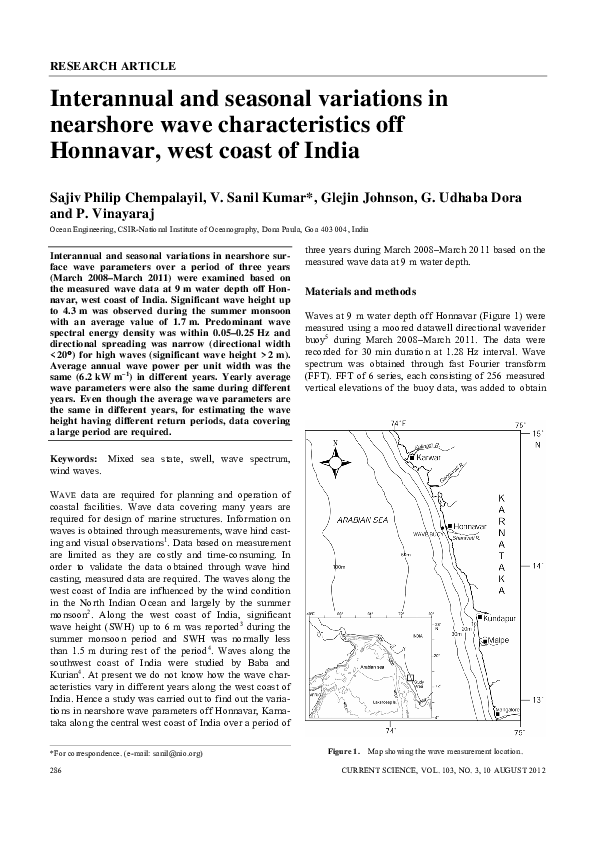 (PDF) Interannual and seasonal variations in nearshore wave ...