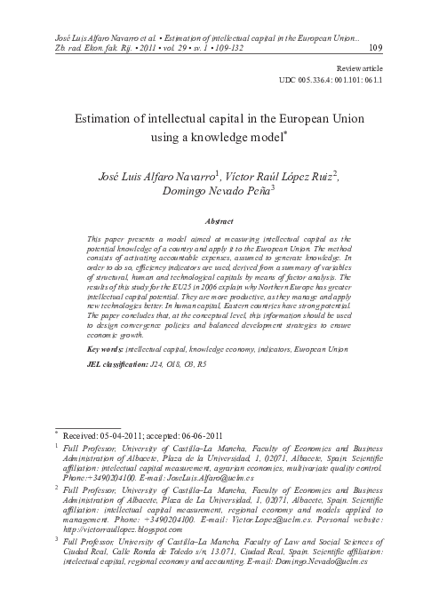 (PDF) Estimation of intellectual capital in the European Union using a ...