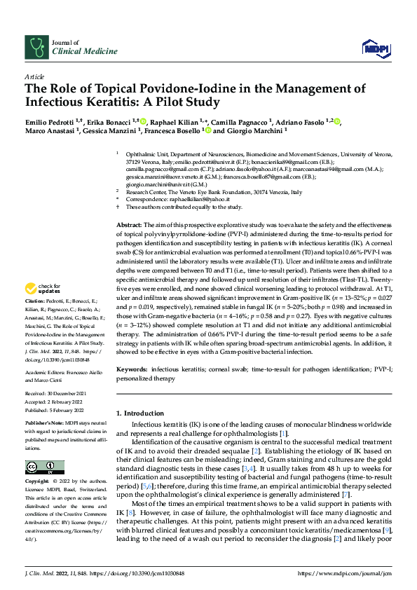 (PDF) The Role of Topical Povidone-Iodine in the Management of ...
