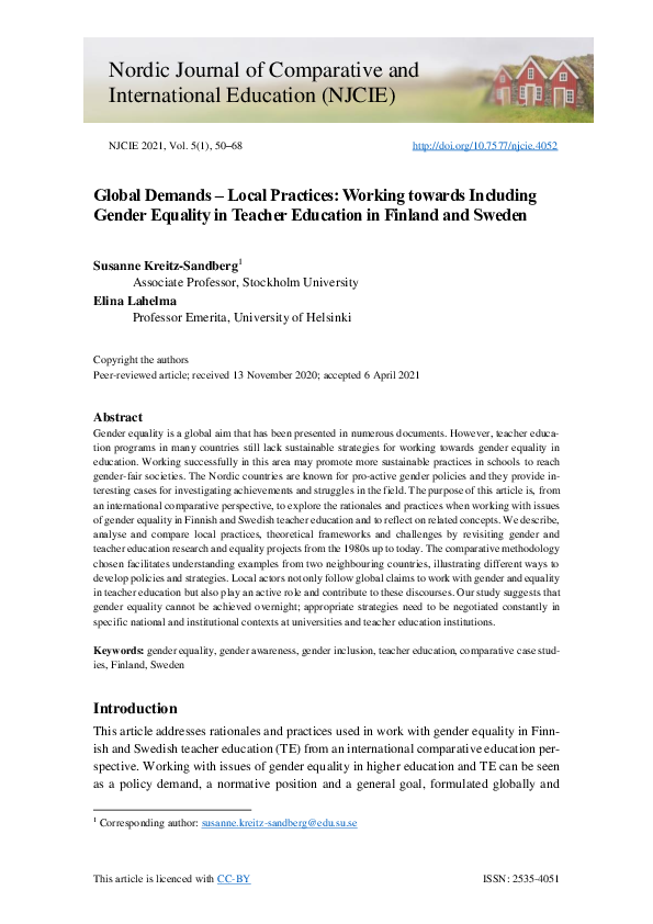 (PDF) Global Demands – Local Practices | Elina Lahelma - Academia.edu