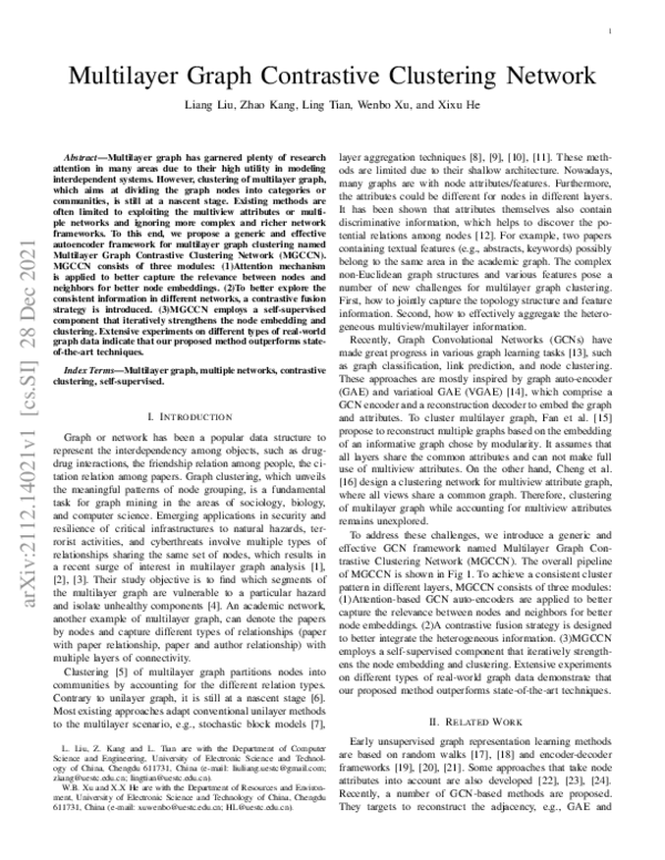 (PDF) Multilayer Graph Contrastive Clustering Network