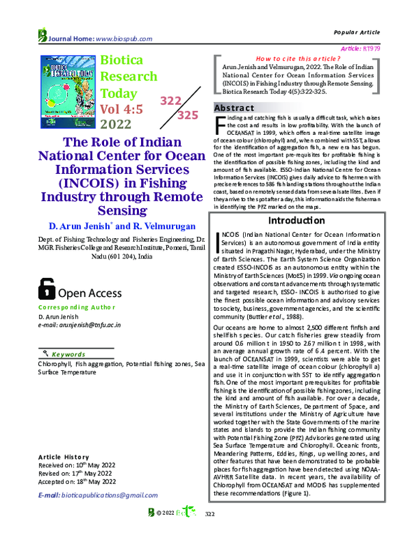 (PDF) The Role of Indian National Center for Ocean Information Services ...