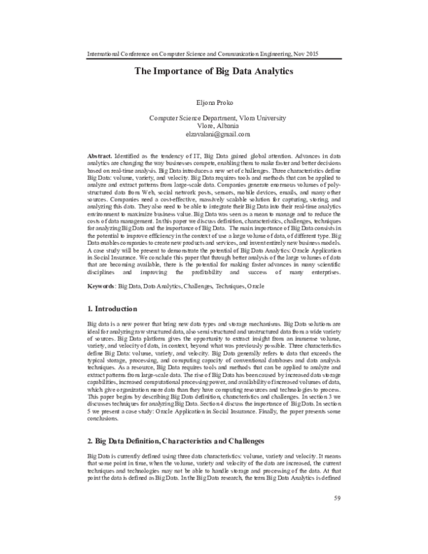 (PDF) The Importance of Big Data Analytics
