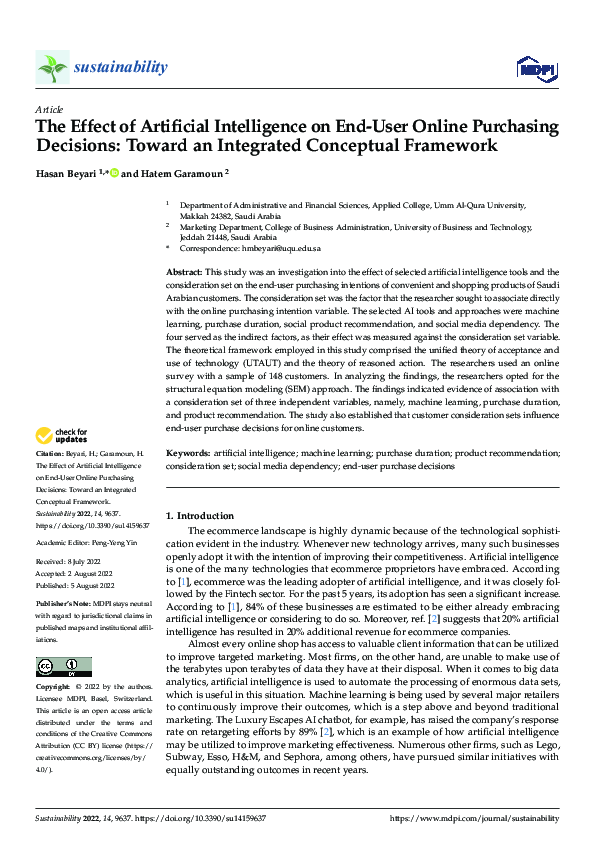(PDF) The Effect of Artificial Intelligence on End-User Online ...