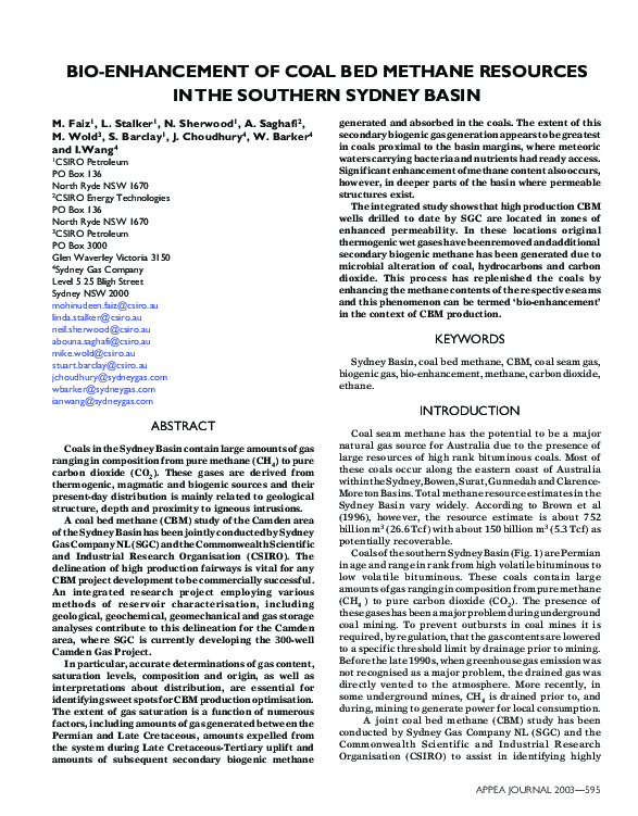 (PDF) Bio-Enhancement of Coal Bed Methane Resources in the Southern ...