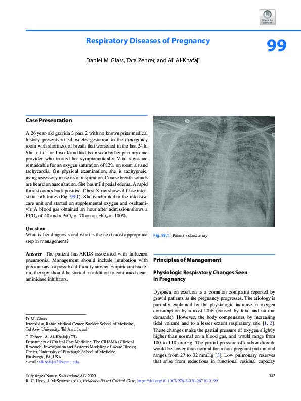 Pdf Respiratory Diseases Of Pregnancy