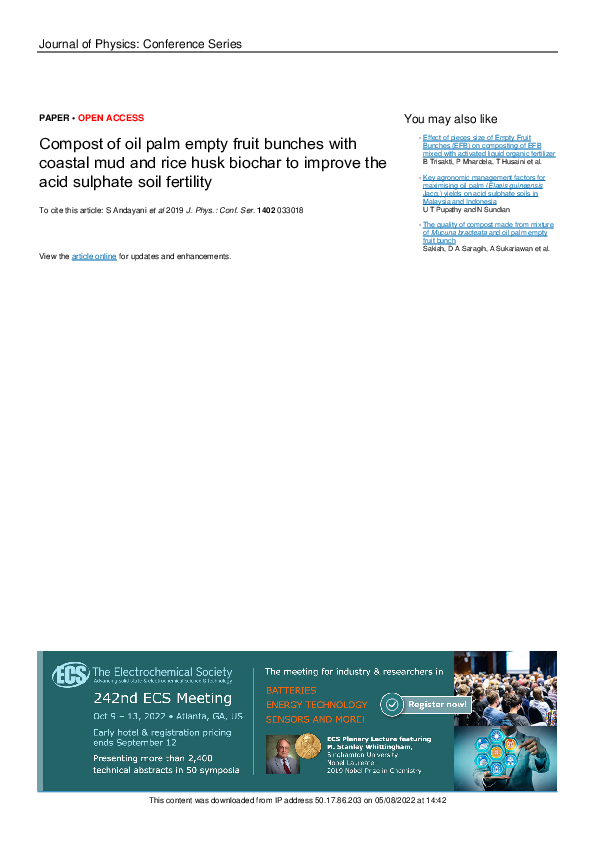 (PDF) Compost of oil palm empty fruit bunches with coastal mud and rice ...