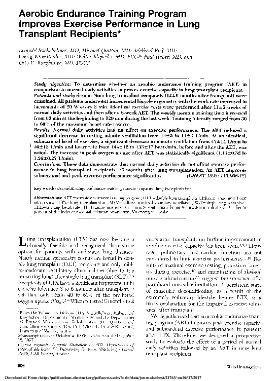 (PDF) Aerobic Endurance Training Program Improves Exercise Performance ...