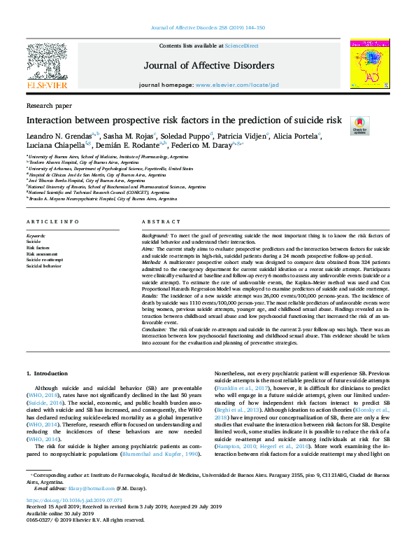 (PDF) Interaction between prospective risk factors in the prediction of ...