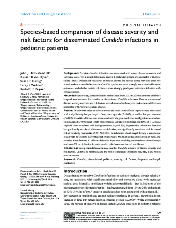 (PDF) Species-based comparison of disease severity and risk factors for ...