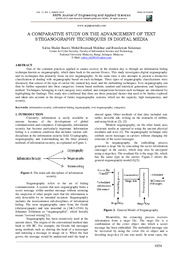 (PDF) A comparative study on the advancement of text steganography ...