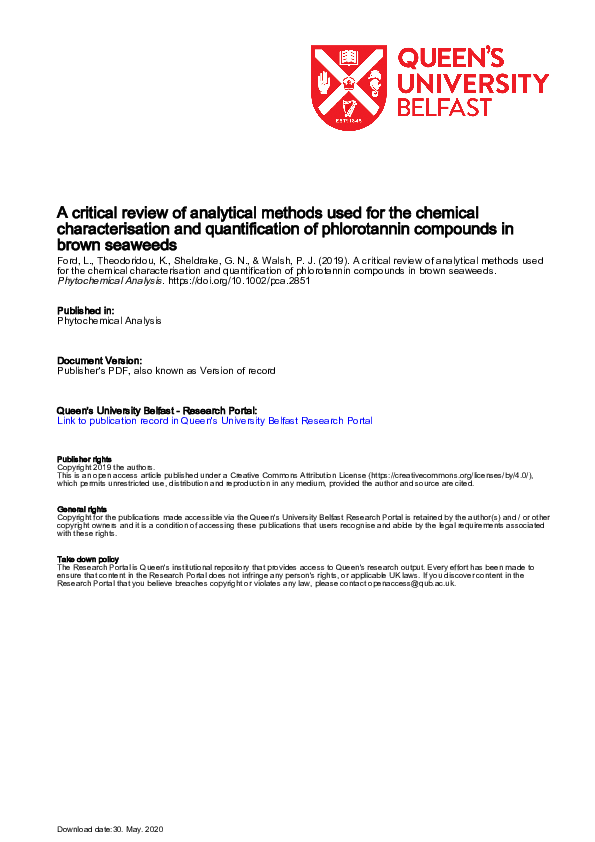 (PDF) A critical review of analytical methods used for the chemical ...