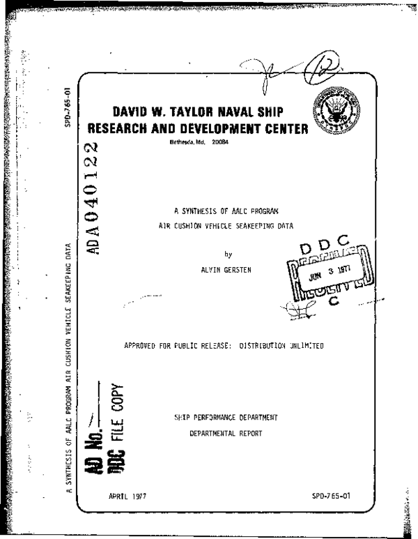 (PDF) A Synthesis of AALC Program Air Cushion Vehicle Seakeeping Data