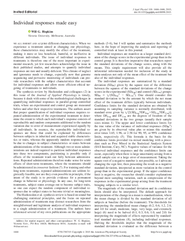 (PDF) Individual responses made easy