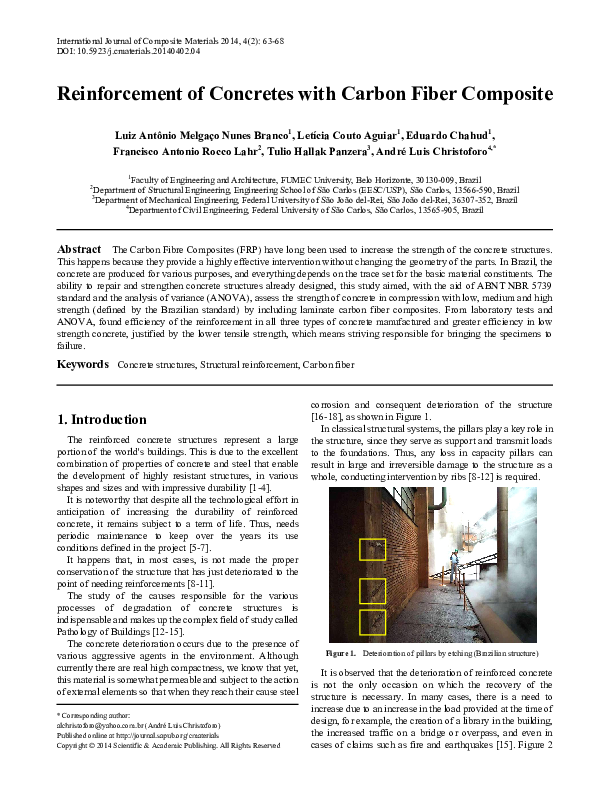 (PDF) Reinforcement of Concretes with Carbon Fiber Composite Leticia