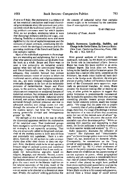 (PDF) Stalin's Successors: Leadership, Stability, and Change in the ...