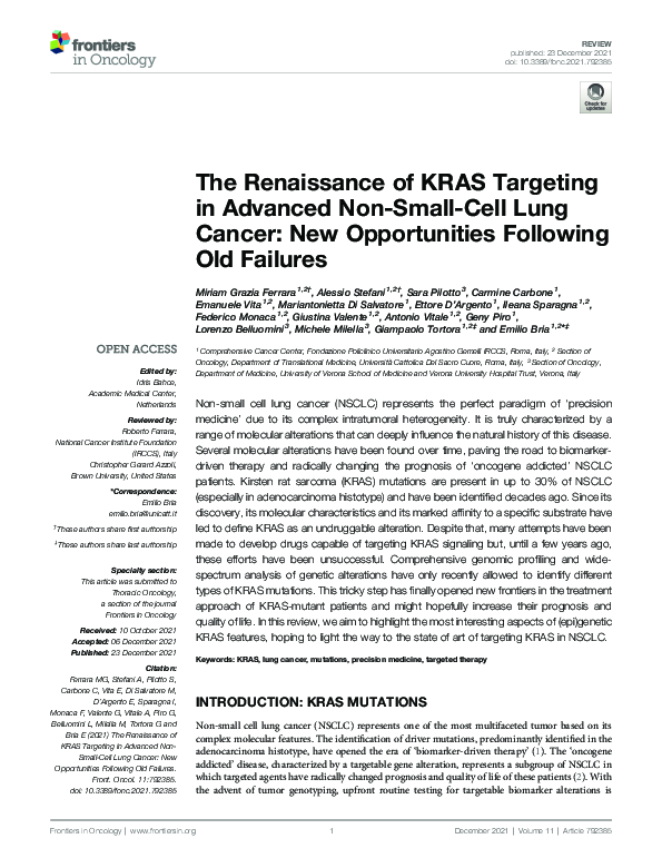 (PDF) The Renaissance of KRAS Targeting in Advanced Non-Small-Cell Lung ...