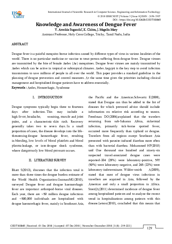 (PDF) Knowledge and Awareness of Dengue Fever