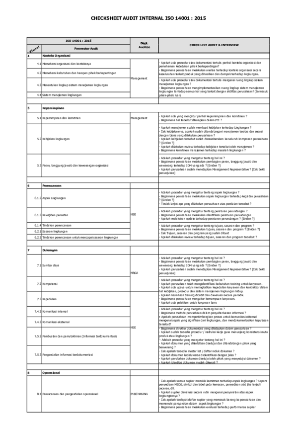 (PDF) Checklist ISO
