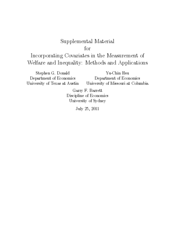 (PDF) Incorporating covariates in the measurement of welfare and ...