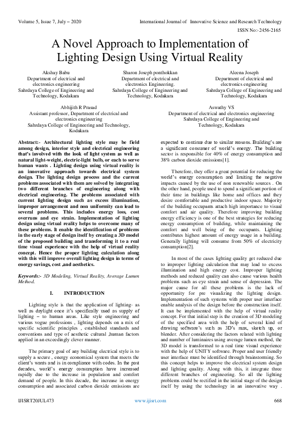 (PDF) A Novel Approach to Implementation of Lighting Design Using ...