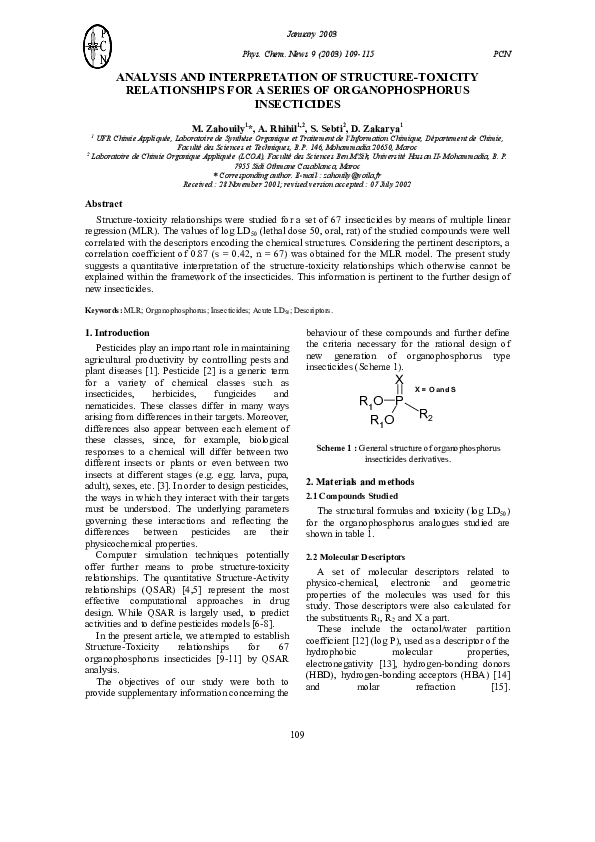(PDF) Analysis and Interpretation of Structure-Toxicity Relationships ...