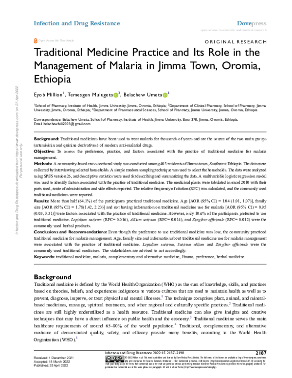 (PDF) Traditional Medicine Practice and Its Role in the Management of ...