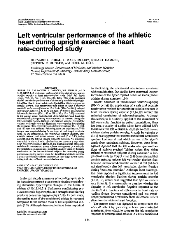 (PDF) Left ventricular performance of the athletic heart during upright ...