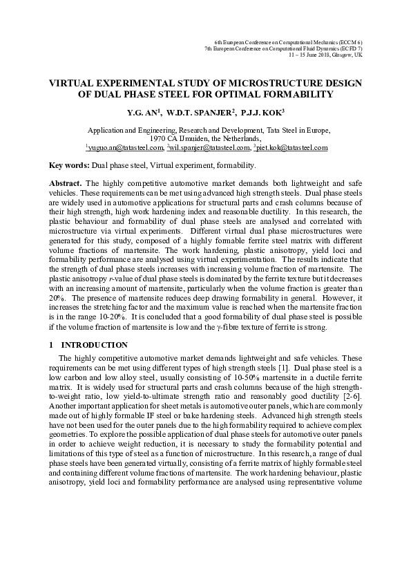 (PDF) Virtual Experimental Study of Microstructure Design of Dual Phase ...
