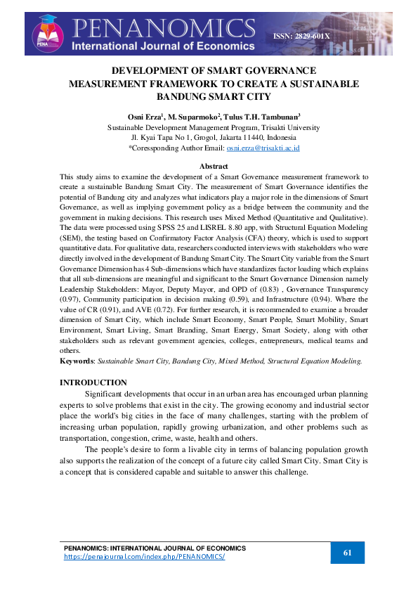 (PDF) Development of Smart Governance Measurement Framework to Create a ...
