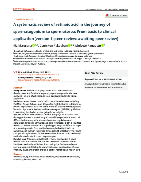 (PDF) A systematic review of retinoic acid in the journey of ...