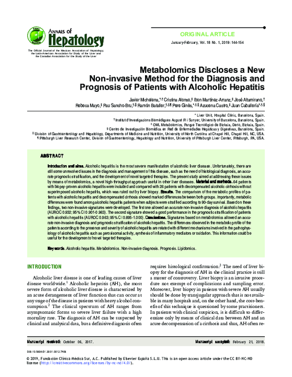 (PDF) Metabolomics Discloses a New Non-invasive Method for the ...