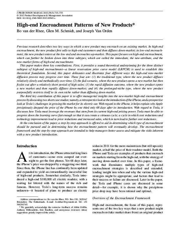 (PDF) High-end Encroachment Patterns of New Products