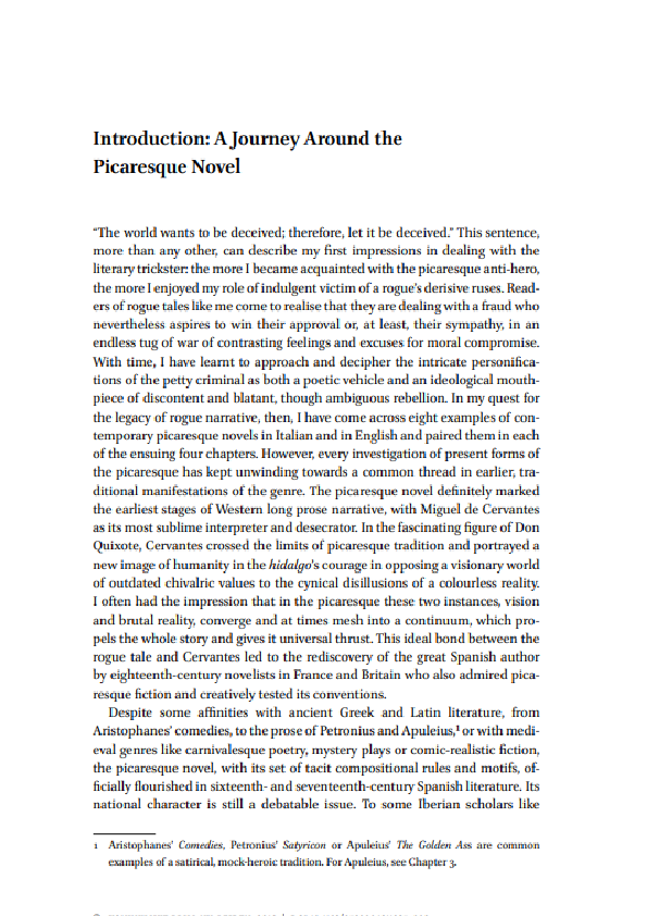 (PDF) BLURB AND INTRODUCTION: A JOURNEY AROUND THE PICARESQUE NOVEL ...