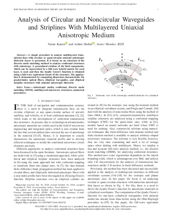 (PDF) Analysis of Circular and Noncircular Waveguides and Striplines ...