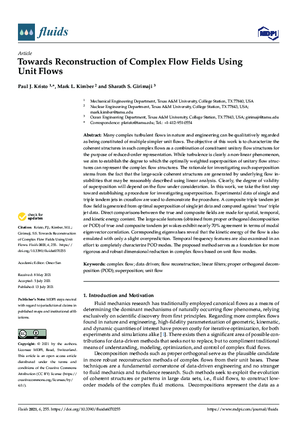 (PDF) Towards Reconstruction of Complex Flow Fields Using Unit Flows