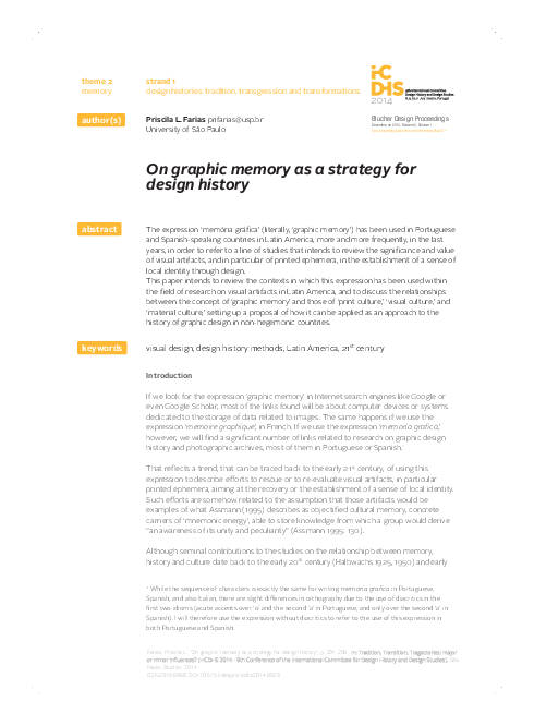 (PDF) On graphic memory as a strategy for design history