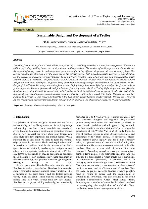 (PDF) Sustainable Design and Development of a Trolley
