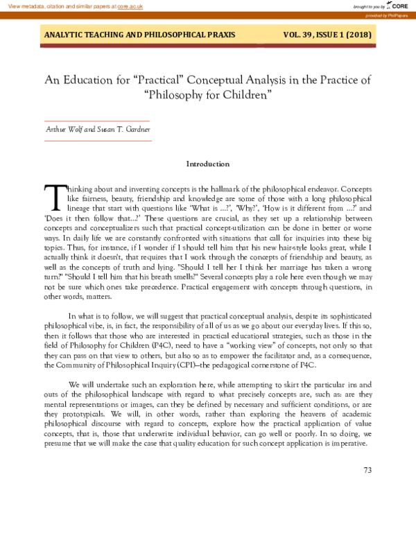 (PDF) An Education for “Practical” Conceptual Analysis in the Practice ...