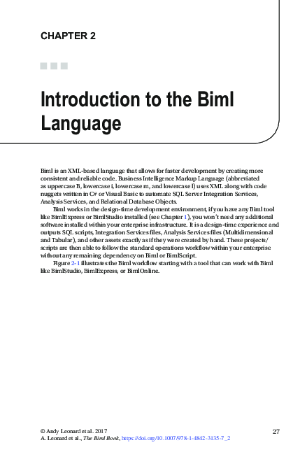 (PDF) Introduction to the Biml Language