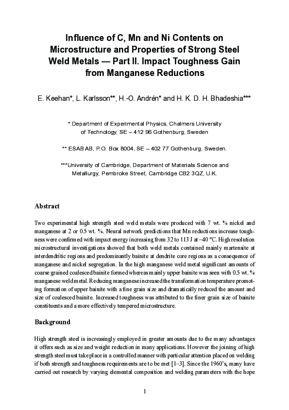 (PDF) Influence of C, Mn and Ni contents on microstructure and ...