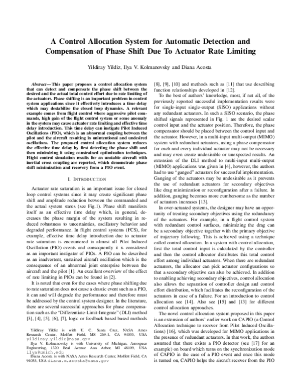 (PDF) A control allocation system for automatic detection and ...