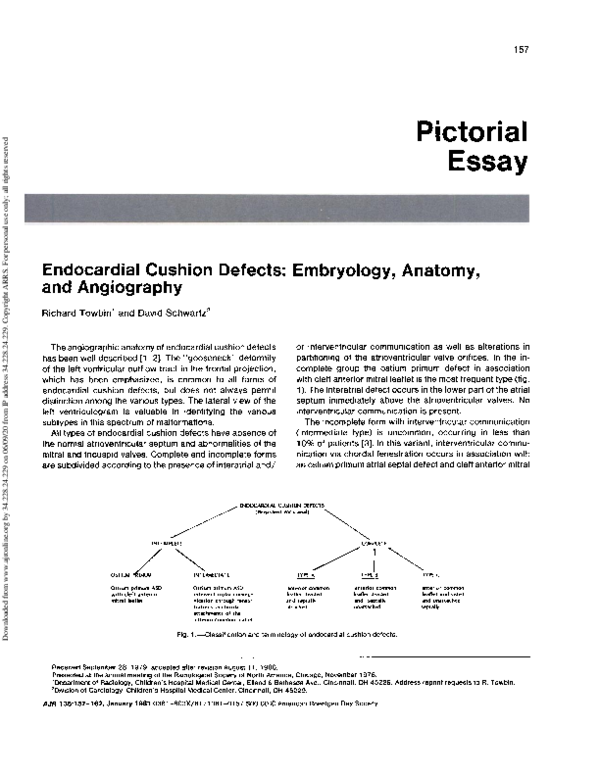 (PDF) Endocardial cushion defects embryology, anatomy, and angiography Rubin Cooper