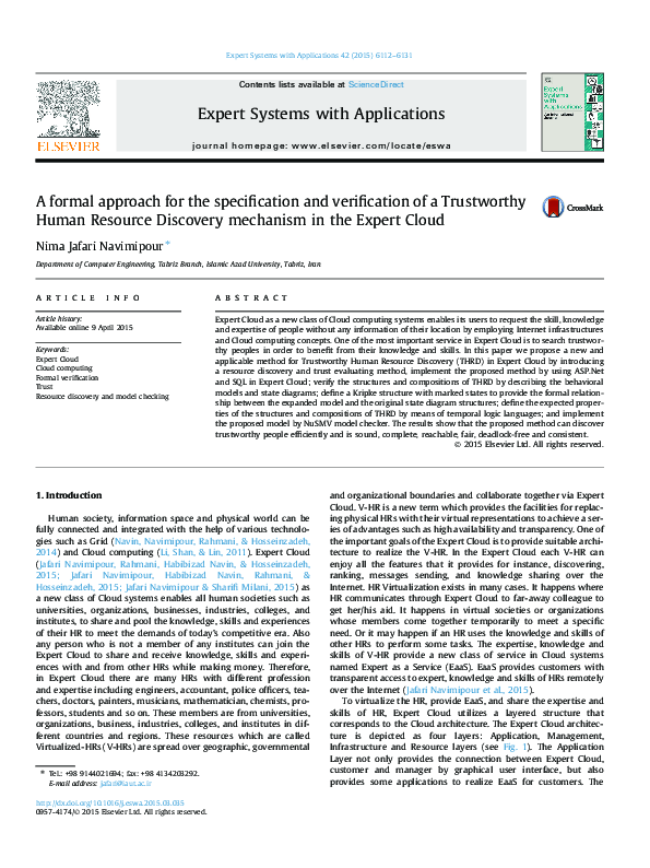 (PDF) A formal approach for the specification and verification of ...