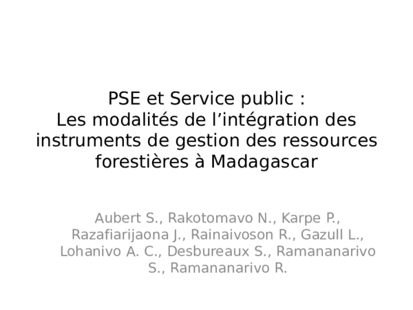 (PDF) PSE et service public : les modalités de l'intégration des ...